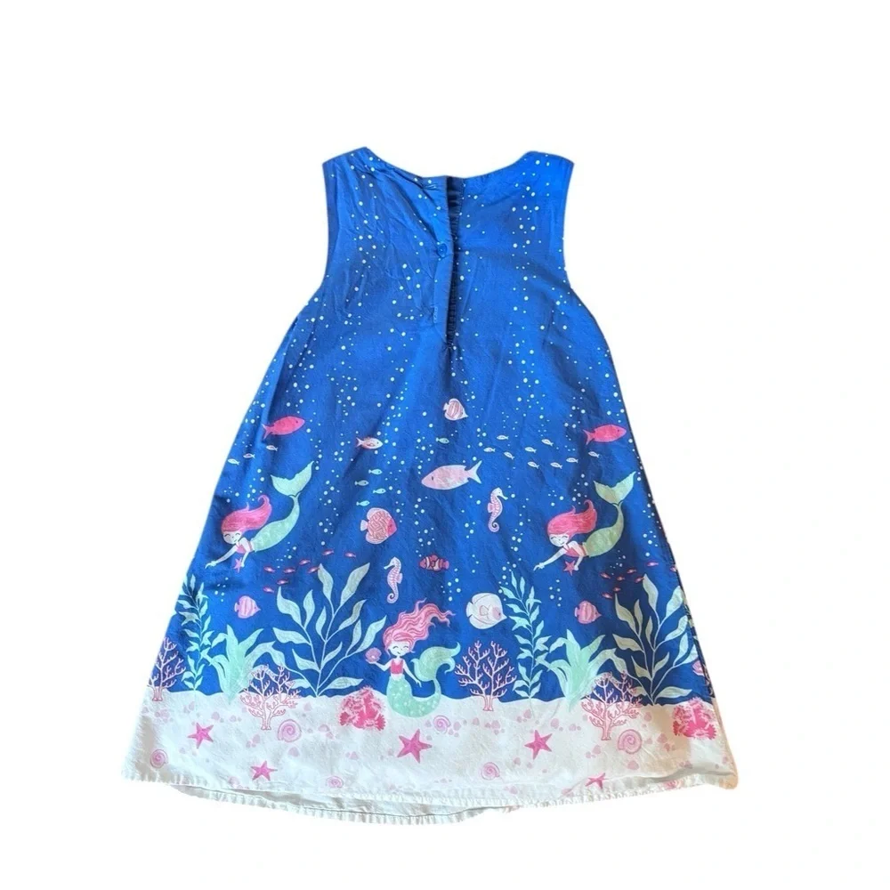 Tommy Bahama Mermaid Sleeveless Dress Sz 5 Blue Pink White Under The Sea Summer